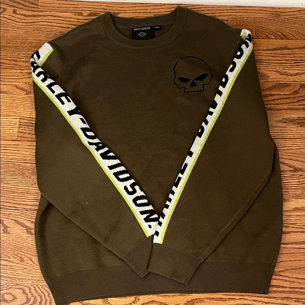 Harley-Davidson Willie G Skull Viper Brown Knit Sweater - Men’s L